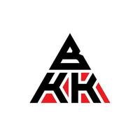 création de logo de lettre triangle bkk avec forme de triangle. monogramme de conception de logo triangle bkk. modèle de logo vectoriel triangle bkk avec couleur rouge. logo triangulaire bkk logo simple, élégant et luxueux.