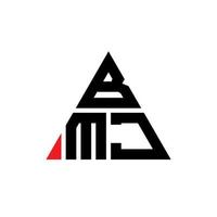 création de logo de lettre triangle bmj avec forme de triangle. monogramme de conception de logo triangle bmj. modèle de logo vectoriel triangle bmj avec couleur rouge. logo triangulaire bmj logo simple, élégant et luxueux.