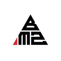 création de logo de lettre triangle bmz avec forme de triangle. monogramme de conception de logo triangle bmz. modèle de logo vectoriel triangle bmz avec couleur rouge. logo triangulaire bmz logo simple, élégant et luxueux.