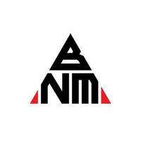 création de logo de lettre triangle bnm avec forme de triangle. monogramme de conception de logo triangle bnm. modèle de logo vectoriel triangle bnm avec couleur rouge. logo triangulaire bnm logo simple, élégant et luxueux.