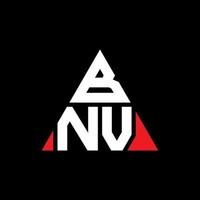 création de logo de lettre triangle bnv avec forme de triangle. monogramme de conception de logo triangle bnv. modèle de logo vectoriel triangle bnv avec couleur rouge. logo triangulaire bnv logo simple, élégant et luxueux.