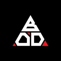 création de logo de lettre triangle bod avec forme de triangle. monogramme de conception de logo triangle bod. modèle de logo vectoriel triangle bod avec couleur rouge. logo triangulaire bod logo simple, élégant et luxueux.