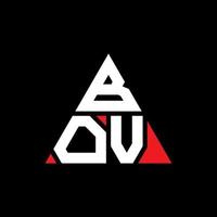 création de logo de lettre triangle bov avec forme de triangle. monogramme de conception de logo triangle bov. modèle de logo vectoriel triangle bov avec couleur rouge. bov logo triangulaire logo simple, élégant et luxueux.