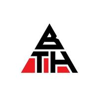 création de logo de lettre bth triangle avec forme de triangle. monogramme de conception de logo bth triangle. modèle de logo vectoriel triangle bth avec couleur rouge. bth logo triangulaire logo simple, élégant et luxueux.