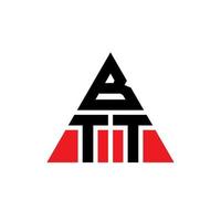 création de logo de lettre triangle btt avec forme de triangle. monogramme de conception de logo triangle btt. modèle de logo vectoriel triangle btt avec couleur rouge. logo triangulaire btt logo simple, élégant et luxueux.