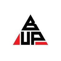 création de logo de lettre bup triangle avec forme de triangle. monogramme de conception de logo triangle bup. modèle de logo vectoriel triangle bup avec couleur rouge. logo triangulaire bup logo simple, élégant et luxueux.