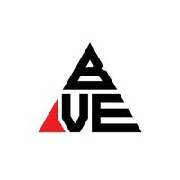 création de logo de lettre triangle bve avec forme de triangle. monogramme de conception de logo triangle bve. modèle de logo vectoriel triangle bve avec couleur rouge. bve logo triangulaire logo simple, élégant et luxueux.