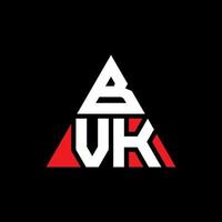 création de logo de lettre triangle bvk avec forme de triangle. monogramme de conception de logo triangle bvk. modèle de logo vectoriel triangle bvk avec couleur rouge. bvk logo triangulaire logo simple, élégant et luxueux.