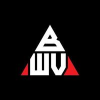 création de logo de lettre triangle bwv avec forme de triangle. monogramme de conception de logo triangle bwv. modèle de logo vectoriel triangle bwv avec couleur rouge. logo triangulaire bwv logo simple, élégant et luxueux.