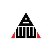 création de logo de lettre triangle bww avec forme de triangle. monogramme de conception de logo triangle bww. modèle de logo vectoriel triangle bww avec couleur rouge. logo triangulaire bww logo simple, élégant et luxueux.