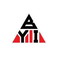 création de logo de lettre byi triangle avec forme de triangle. monogramme de conception de logo byi triangle. modèle de logo vectoriel byi triangle avec couleur rouge. byi logo triangulaire logo simple, élégant et luxueux.