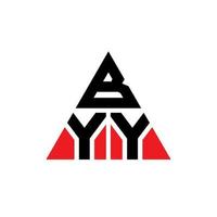 création de logo de lettre byy triangle avec forme de triangle. monogramme de conception de logo byy triangle. modèle de logo vectoriel byy triangle avec couleur rouge. byy logo triangulaire logo simple, élégant et luxueux.