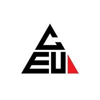 création de logo de lettre triangle ceu avec forme de triangle. monogramme de conception de logo triangle ceu. modèle de logo vectoriel triangle ceu avec couleur rouge. logo triangulaire ceu logo simple, élégant et luxueux.