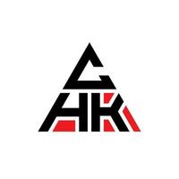 chk triangle lettre logo design avec forme de triangle. monogramme de conception de logo triangle chk. modèle de logo vectoriel triangle chk avec couleur rouge. logo triangulaire chk logo simple, élégant et luxueux.