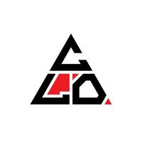 création de logo de lettre triangle clo avec forme de triangle. monogramme de conception de logo triangle clo. modèle de logo vectoriel triangle clo avec couleur rouge. clo logo triangulaire logo simple, élégant et luxueux.