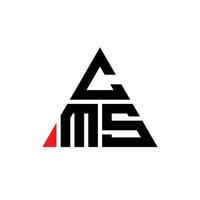 création de logo de lettre triangle cms avec forme de triangle. monogramme de conception de logo triangle cms. modèle de logo vectoriel triangle cms avec couleur rouge. logo triangulaire cms logo simple, élégant et luxueux.