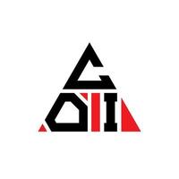 création de logo de lettre triangle coi avec forme de triangle. monogramme de conception de logo triangle coi. modèle de logo vectoriel triangle coi avec couleur rouge. coi logo triangulaire logo simple, élégant et luxueux.