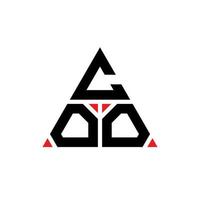 création de logo de lettre triangle coo avec forme de triangle. monogramme de conception de logo triangle coo. modèle de logo vectoriel triangle coo avec couleur rouge. coo logo triangulaire logo simple, élégant et luxueux.