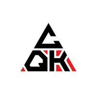 création de logo de lettre triangle cqk avec forme de triangle. monogramme de conception de logo triangle cqk. modèle de logo vectoriel triangle cqk avec couleur rouge. cqk logo triangulaire logo simple, élégant et luxueux.