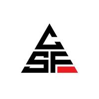 création de logo de lettre triangle csf avec forme de triangle. monogramme de conception de logo triangle csf. modèle de logo vectoriel triangle csf avec couleur rouge. logo triangulaire csf logo simple, élégant et luxueux.