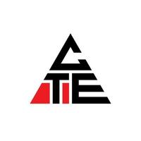 création de logo de lettre triangle cte avec forme de triangle. monogramme de conception de logo triangle cte. modèle de logo vectoriel triangle cte avec couleur rouge. cte logo triangulaire logo simple, élégant et luxueux.