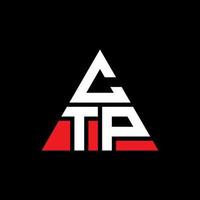 création de logo de lettre triangle ctp avec forme de triangle. monogramme de conception de logo triangle ctp. modèle de logo vectoriel triangle ctp avec couleur rouge. logo triangulaire ctp logo simple, élégant et luxueux.