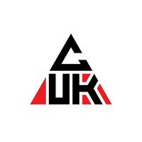 création de logo de lettre triangle cuk avec forme de triangle. monogramme de conception de logo triangle cuk. modèle de logo vectoriel triangle cuk avec couleur rouge. cuk logo triangulaire logo simple, élégant et luxueux.