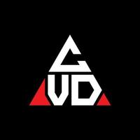 création de logo de lettre triangle cvd avec forme de triangle. monogramme de conception de logo triangle cvd. modèle de logo vectoriel triangle cvd avec couleur rouge. cvd logo triangulaire logo simple, élégant et luxueux.