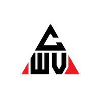 création de logo de lettre triangle cwv avec forme de triangle. monogramme de conception de logo triangle cwv. modèle de logo vectoriel triangle cwv avec couleur rouge. logo triangulaire cwv logo simple, élégant et luxueux.