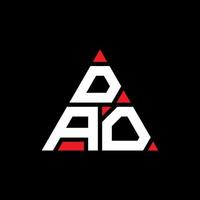 création de logo de lettre triangle dao avec forme de triangle. monogramme de conception de logo triangle dao. modèle de logo vectoriel triangle dao avec couleur rouge. logo triangulaire dao logo simple, élégant et luxueux.