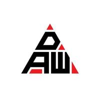 création de logo de lettre triangle daw avec forme de triangle. monogramme de conception de logo triangle daw. modèle de logo vectoriel triangle daw avec couleur rouge. logo triangulaire daw logo simple, élégant et luxueux.