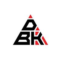 création de logo de lettre triangle dbk avec forme de triangle. monogramme de conception de logo triangle dbk. modèle de logo vectoriel triangle dbk avec couleur rouge. logo triangulaire dbk logo simple, élégant et luxueux.