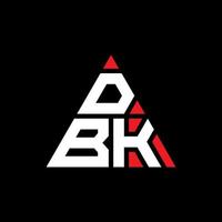 création de logo de lettre triangle dbk avec forme de triangle. monogramme de conception de logo triangle dbk. modèle de logo vectoriel triangle dbk avec couleur rouge. logo triangulaire dbk logo simple, élégant et luxueux.