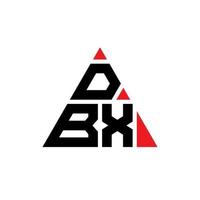 création de logo de lettre triangle dbx avec forme de triangle. monogramme de conception de logo triangle dbx. modèle de logo vectoriel triangle dbx avec couleur rouge. logo triangulaire dbx logo simple, élégant et luxueux.