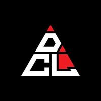 création de logo de lettre triangle dcl avec forme de triangle. monogramme de conception de logo triangle dcl. modèle de logo vectoriel triangle dcl avec couleur rouge. dcl logo triangulaire logo simple, élégant et luxueux.