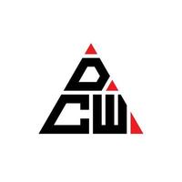 création de logo de lettre triangle dcw avec forme de triangle. monogramme de conception de logo triangle dcw. modèle de logo vectoriel triangle dcw avec couleur rouge. logo triangulaire dcw logo simple, élégant et luxueux.