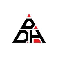 création de logo de lettre triangle ddh avec forme de triangle. monogramme de conception de logo triangle ddh. modèle de logo vectoriel triangle ddh avec couleur rouge. logo triangulaire ddh logo simple, élégant et luxueux.
