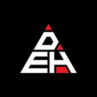 création de logo de lettre triangle deh avec forme de triangle. monogramme de conception de logo triangle deh. modèle de logo vectoriel triangle deh avec couleur rouge. deh logo triangulaire logo simple, élégant et luxueux.