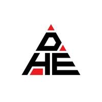 création de logo de lettre triangle dhe avec forme de triangle. dhe monogramme de conception de logo triangle. modèle de logo vectoriel triangle dhe avec couleur rouge. dle logo triangulaire logo simple, élégant et luxueux.