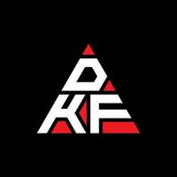 création de logo de lettre triangle dkf avec forme de triangle. monogramme de conception de logo triangle dkf. modèle de logo vectoriel triangle dkf avec couleur rouge. logo triangulaire dkf logo simple, élégant et luxueux.
