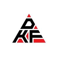 création de logo de lettre triangle dkf avec forme de triangle. monogramme de conception de logo triangle dkf. modèle de logo vectoriel triangle dkf avec couleur rouge. logo triangulaire dkf logo simple, élégant et luxueux.