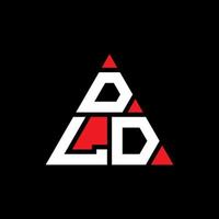 création de logo de lettre triangle dld avec forme de triangle. monogramme de conception de logo triangle dld. modèle de logo vectoriel triangle dld avec couleur rouge. dld logo triangulaire logo simple, élégant et luxueux.