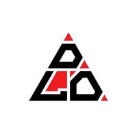 création de logo de lettre triangle dlo avec forme de triangle. monogramme de conception de logo triangle dlo. modèle de logo vectoriel triangle dlo avec couleur rouge. dlo logo triangulaire logo simple, élégant et luxueux.