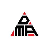 création de logo de lettre triangle dma avec forme de triangle. monogramme de conception de logo triangle dma. modèle de logo vectoriel triangle dma avec couleur rouge. logo triangulaire dma logo simple, élégant et luxueux.