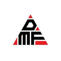 création de logo de lettre triangle dmf avec forme de triangle. monogramme de conception de logo triangle dmf. modèle de logo vectoriel triangle dmf avec couleur rouge. logo triangulaire dmf logo simple, élégant et luxueux.