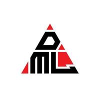 création de logo de lettre triangle dml avec forme de triangle. monogramme de conception de logo triangle dml. modèle de logo vectoriel triangle dml avec couleur rouge. logo triangulaire dml logo simple, élégant et luxueux.