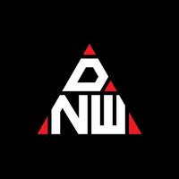 création de logo de lettre triangle dnw avec forme de triangle. monogramme de conception de logo triangle dnw. modèle de logo vectoriel triangle dnw avec couleur rouge. logo triangulaire dnw logo simple, élégant et luxueux.