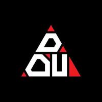 création de logo de lettre triangle dou avec forme de triangle. monogramme de conception de logo triangle dou. modèle de logo vectoriel triangle dou avec couleur rouge. dou logo triangulaire logo simple, élégant et luxueux.