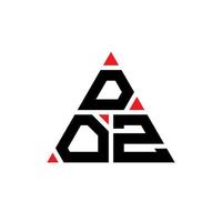 création de logo de lettre triangle doz avec forme de triangle. monogramme de conception de logo triangle doz. modèle de logo vectoriel triangle doz avec couleur rouge. doz logo triangulaire logo simple, élégant et luxueux.