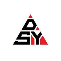 création de logo de lettre triangle dsy avec forme de triangle. monogramme de conception de logo triangle dsy. modèle de logo vectoriel triangle dsy avec couleur rouge. logo triangulaire dsy logo simple, élégant et luxueux.